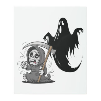 Impresión En Metal Pareja y fantasma espantados.