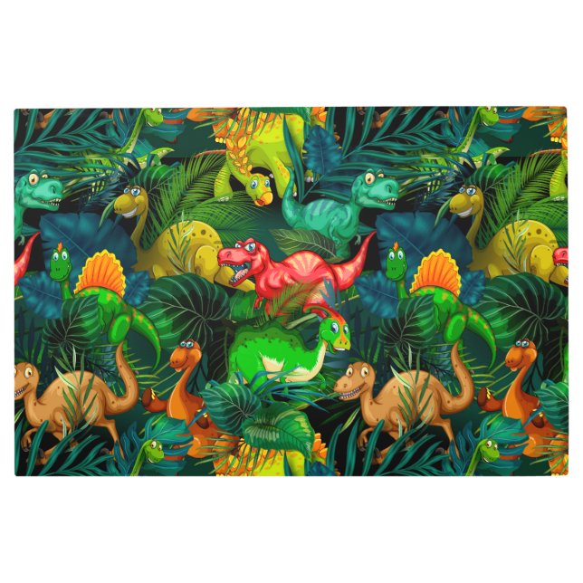 Impresión En Metal Parque Dinosaur (Anverso)