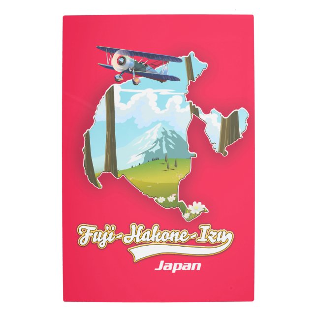 Impresión En Metal parque nacional fuji hakone izu, mapa de japón (Anverso)