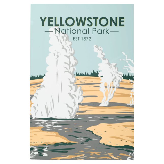 Impresión En Metal Parque nacional Yellowstone Cuenca Norris Geyser (Anverso)