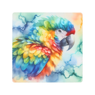 Impresión En Metal Parrot Watercolor