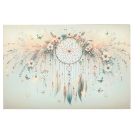 Impresión En Metal Pastel Floral Mariposa Dreamcatcher
