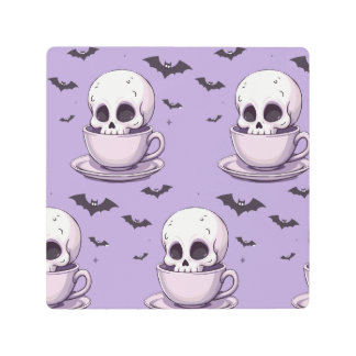 Impresión En Metal Pastel Goth Skull in Teacup