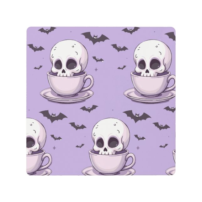 Impresión En Metal Pastel Goth Skull in Teacup (Anverso)