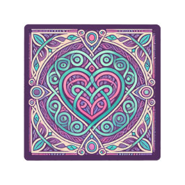 Impresión En Metal Pastel Square Celtic Heart