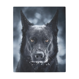 Impresión En Metal Pastor alemán negro