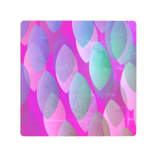 Impresión En Metal Patrón abstracto moderno   Magenta Púrpura Rosa Ve