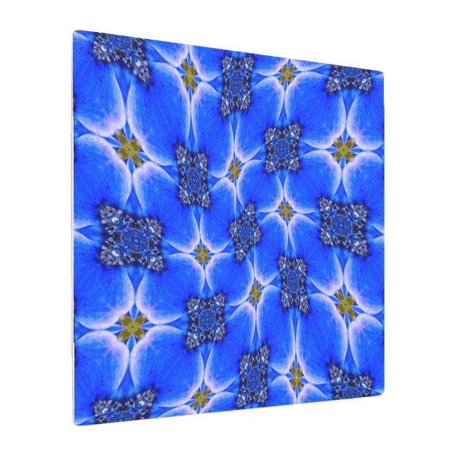 Impresión En Metal Patrón anémico de los jardines azules (Angulado)