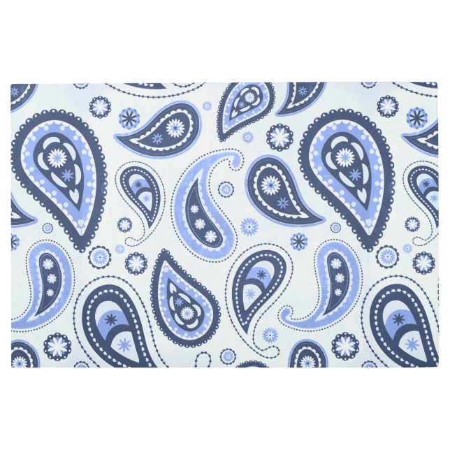 Impresión En Metal Patrón azul paisley (Anverso)