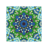 Patrón azul verde retro mosaico de Mandala