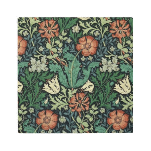 Impresión En Metal Patrón de Art Nouveau floral William Morris Compto