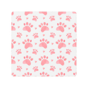 Impresión En Metal Patrón de color de agua de las patas de gato