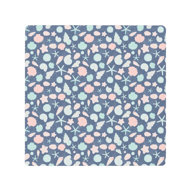 Impresión En Metal patrón de conchas marinas (Anverso)