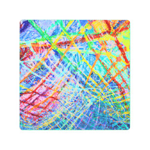 Impresión En Metal Patrón de explosión de color de abstracto vibrante