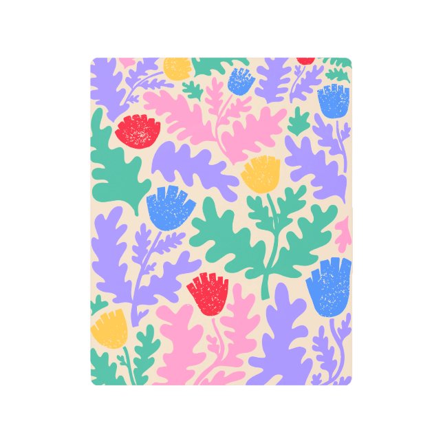 Impresión En Metal Patrón de formas geométricas vibrantes (Anverso)