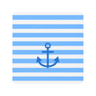 Impresión En Metal Patrón de franja azul y blanca con anclaje