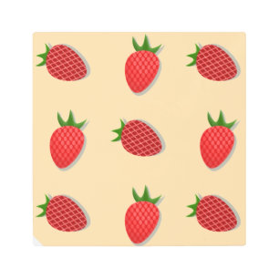 Impresión En Metal Patrón de fresa para buenas vibraciones en verano 