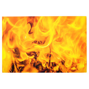 Impresión En Metal Patrón De Fuego Y Flores