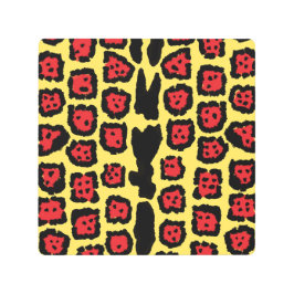 Impresión En Metal Patrón de jaguar en Naranja de sangre en limón