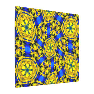 Impresión En Metal Patrón de las flores doradas de bonito