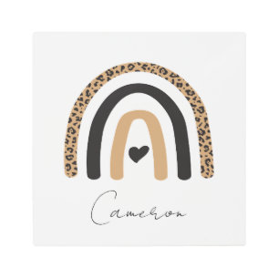 Impresión En Metal Patrón de leopardo arco iris