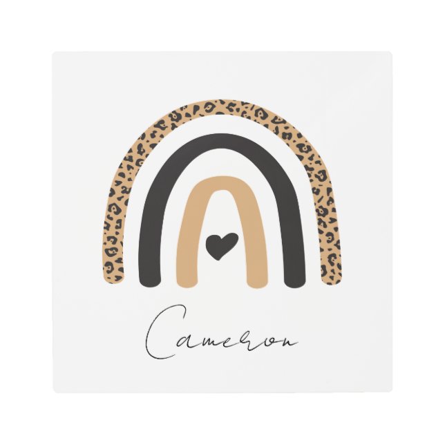 Impresión En Metal Patrón de leopardo arco iris (Anverso)