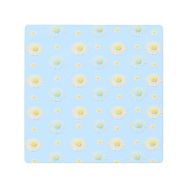 Impresión En Metal Patrón de margarita sobre fondo azul claro