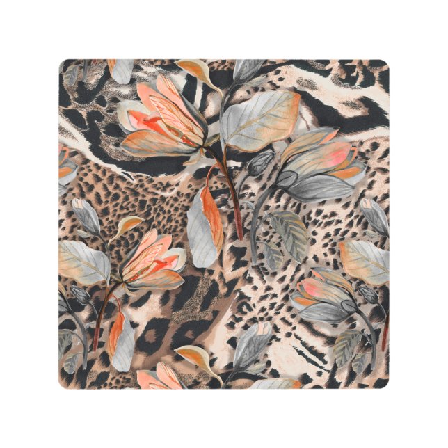 Impresión En Metal Patrón de piel animal salvaje de África (Anverso)