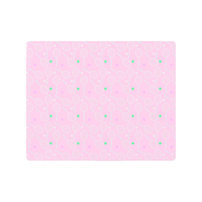 Impresión En Metal Patrón de raqueta de tenis rosado (Anverso)