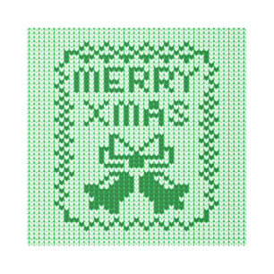 Impresión En Metal Patrón de suéter feo campanas de jingle y Feliz Na