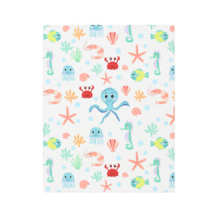 Impresión En Metal Patrón del mundo marino