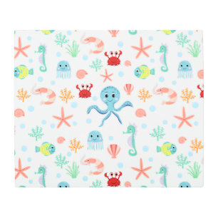 Impresión En Metal Patrón del mundo marino