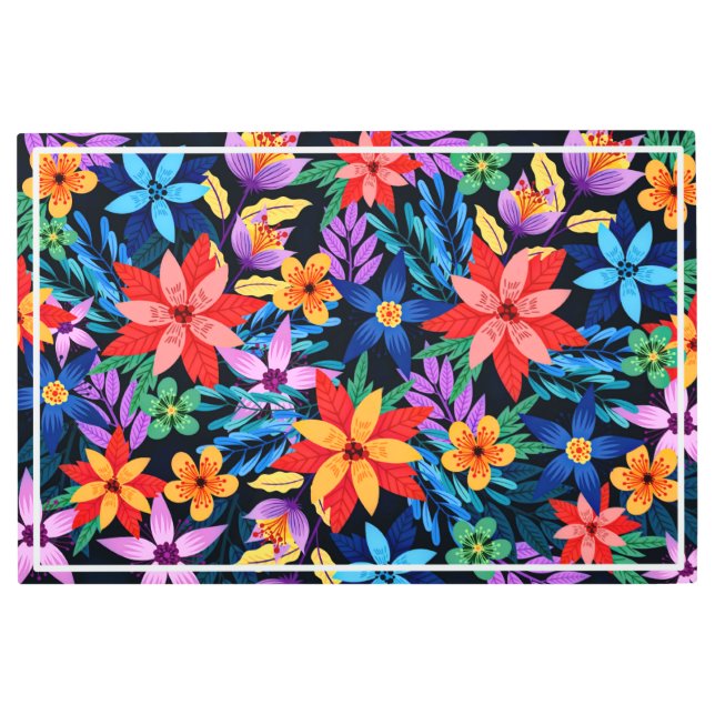 Impresión En Metal Patrón floral exótico colorido-68578 (Anverso)