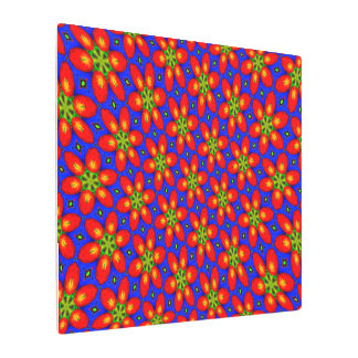 Impresión En Metal Patrón floral rojo curado