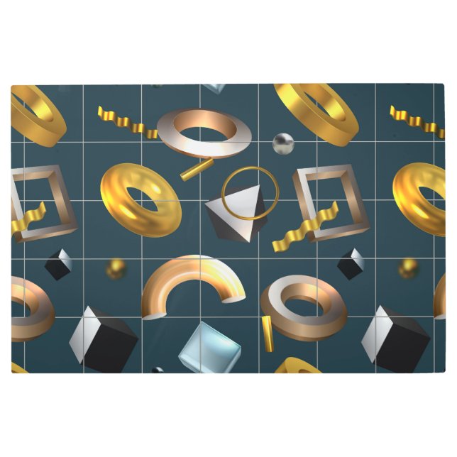 Impresión En Metal Patrón geométrico 3D (Anverso)