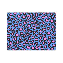 Impresión En Metal Patrón leopardo en frambuesa sobre azul eléctrico