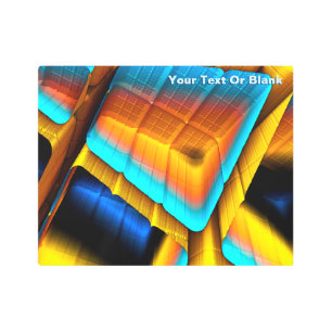 Impresión En Metal Patrón metálico azul-dorado 33