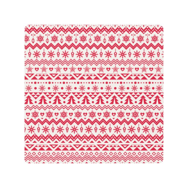 Impresión En Metal Patrón sin fisuras de los Navidades festivos. (Anverso)