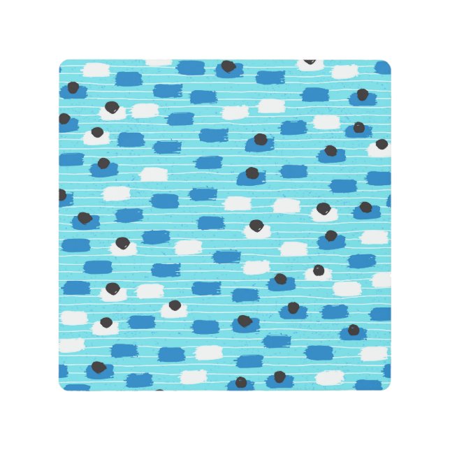 Impresión En Metal Patrón sin fisuras de pincel, dibujado a mano. (Anverso)