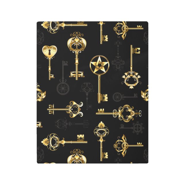 Impresión En Metal Patrón sin inconvenientes con las teclas de oro (Anverso)