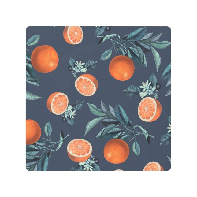 Impresión En Metal Patrón VI de limón y hoja (Anverso)