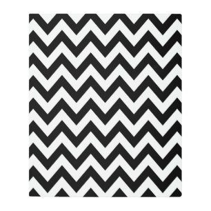 Impresión En Metal Patrón Zigzag Chevron Blanco Y Negro