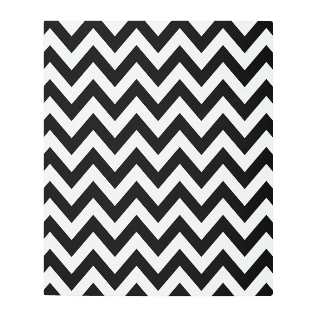 Impresión En Metal Patrón Zigzag Chevron Blanco Y Negro (Anverso)
