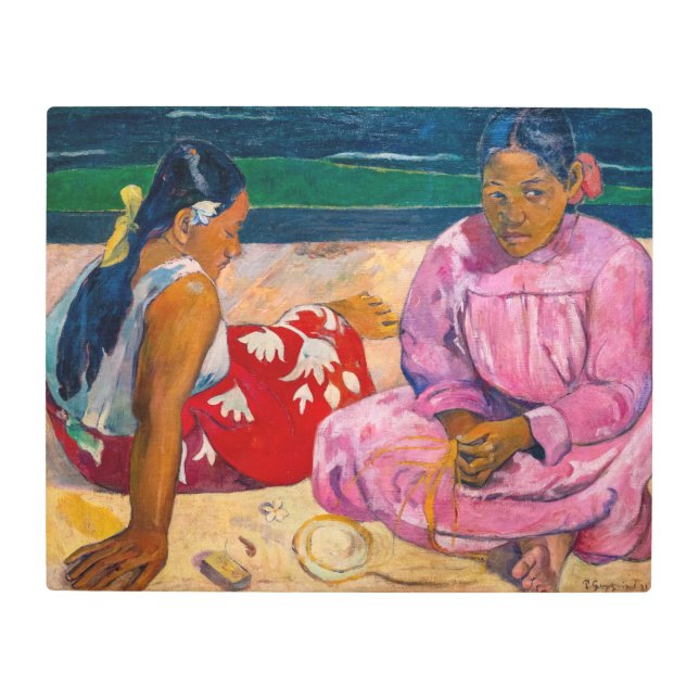 Impresión En Metal Paul Gauguin - Mujeres tahitianas en la playa (Anverso)
