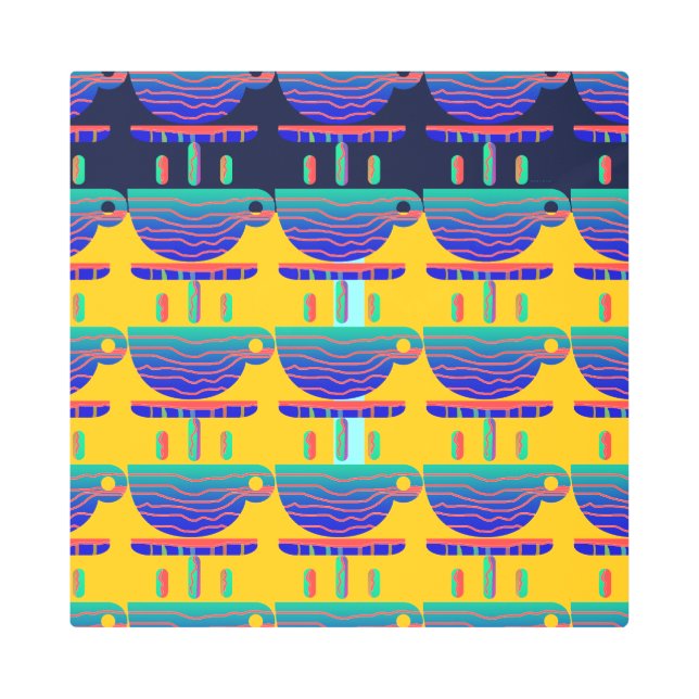 Impresión En Metal Pausa de café Repetir amarillo soleado (Anverso)