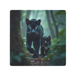 Impresión En Metal Paws de medianoche: Panther Pal de Felini