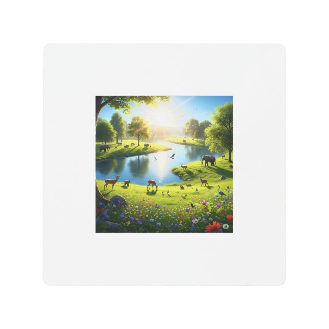 Impresión En Metal "Peaceful Earth – High-Quality Nature Wall Hanging (Anverso)