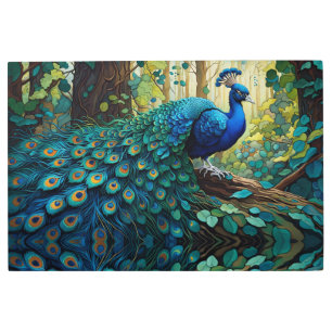 Impresión En Metal Peacock en el bosque