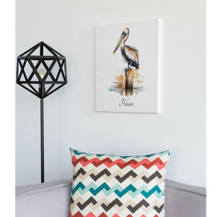 Impresión En Metal Pelican de pie en un poste