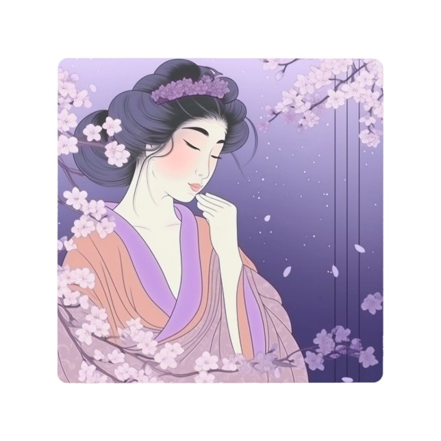 Impresión En Metal Pensamiento de la mujer japonesa (Anverso)